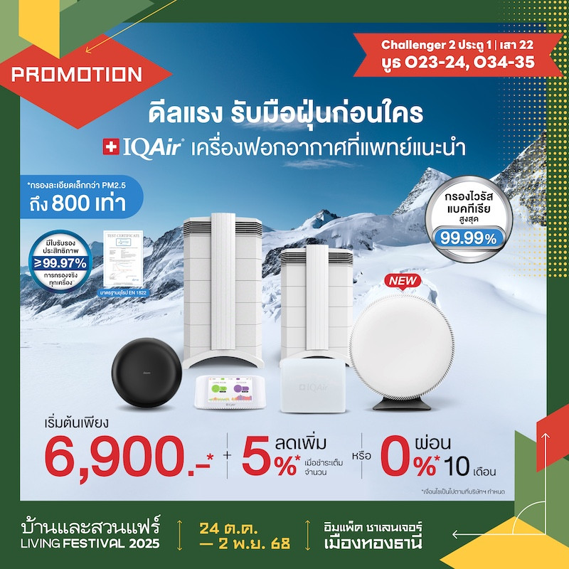 iQAir ดีลแรง รับมือฝุ่นก่อนใคร