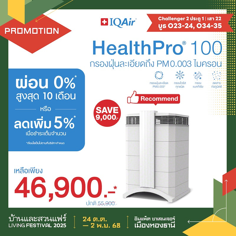 IQAir® HealthPro® 100 ราคาพิเศษ