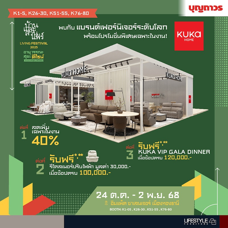 KUKA HOME ลดเพิ่มเฉพาะในงาน 40%